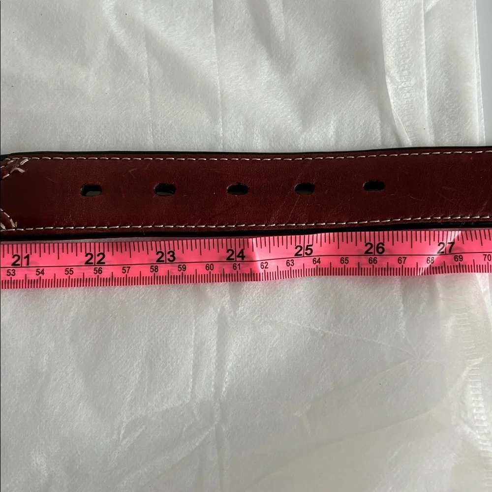 NWT- Boy’s Youth Brown and Black Longhorn Leather Belt with removable buckle. 24